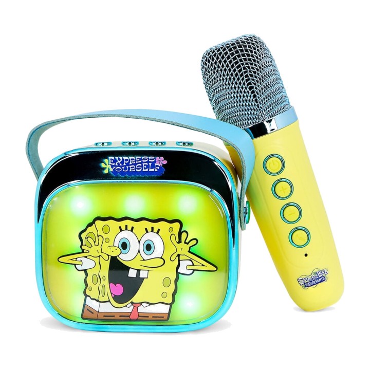 OTL TECHNOLOGIES Altavoz inalámbrico con micrófono de karaoke BOB ESPONJA LED 5055371631396