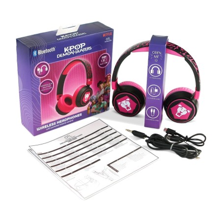 auriculares de diadema inalámbricos infantiles kpop demon hunters saja boys
