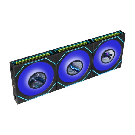 ventilador de caja para pc con aspas invertidas uni fan sl-inf-lcd flex 120 rb wireless 3 uds