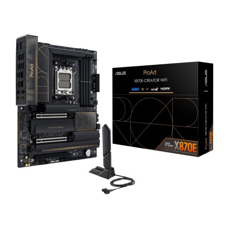 placa base atx para creadores con socket am5, memoria ddr5 y dos puertos usb4 proart-x870e-creator-wifi