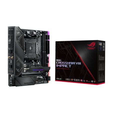 carte mère mini-dtx pour amd am4 avec ddr4 et wi-fi rog crosshair-viii impact x570