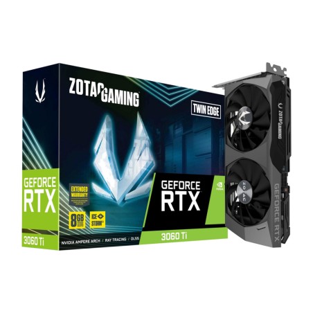 tarjeta gráfica reacondicionada con memoria gddr6 geforce-rtx 3060 ti twin-edge lhr 8 gb