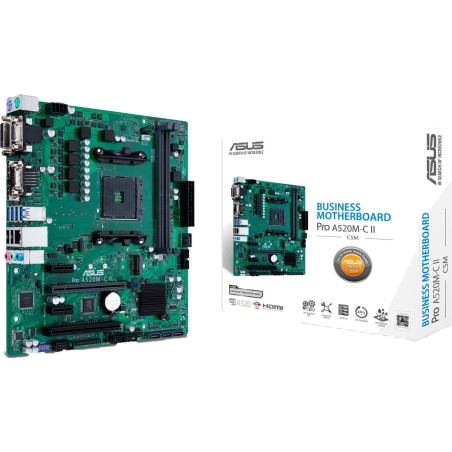 placa base micro atx para amd am4 con ddr4 pro a520m-c ii/csm