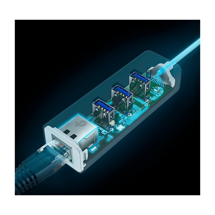 TP-LINK Hub USB 3.0 a 3 porte con adattatore di rete Gigabit