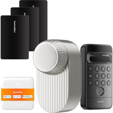 smart-lock-set mit gesichtserkennungs-tastatur und hub lock ultra max vision-combo