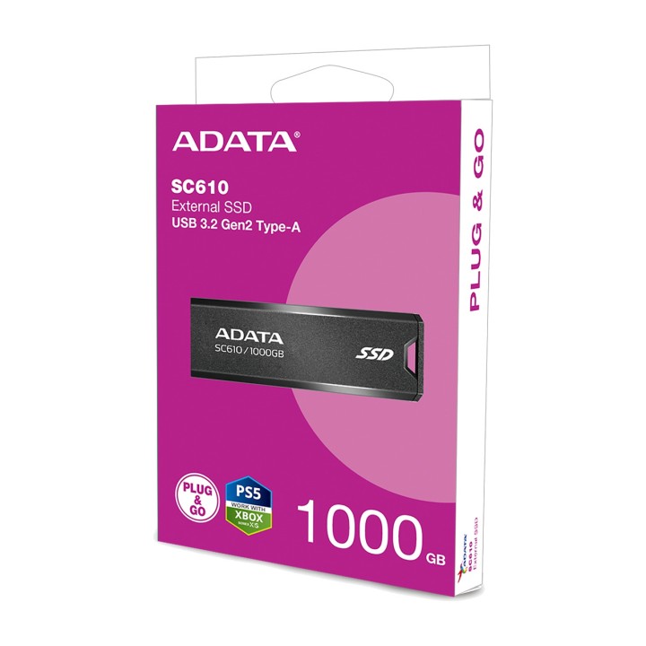 ADATA Externe draagbare SSD SC610 1TB-USB-A 3.2 GEN 2