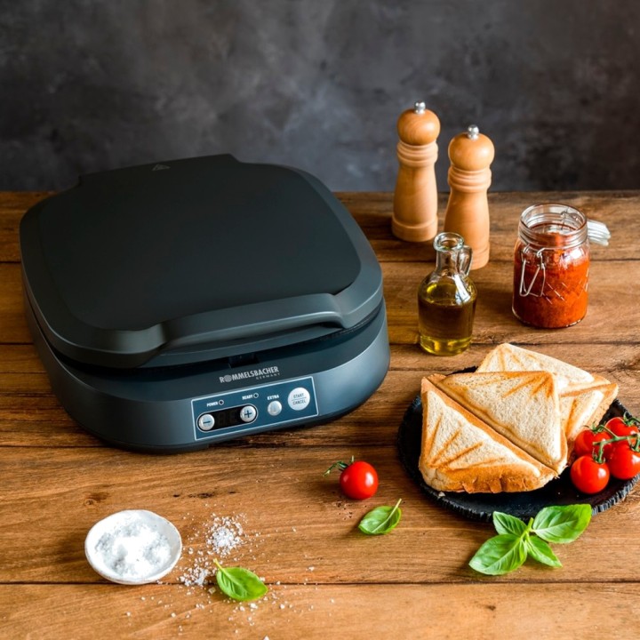 ROMMELSBACHER Sandwichera eléctrica para cuatro sándwiches