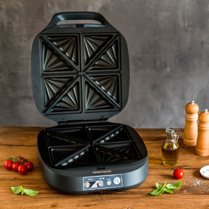 ROMMELSBACHER Elektrischer Sandwichmaker für vier Sandwiches