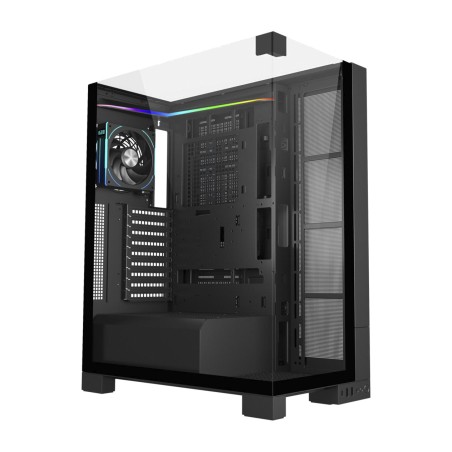 large tower pc case with triple tempered glass u691-atx
