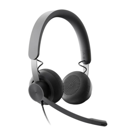 cuffie con archetto, microfono e cavo usb-c per videochiamate zone wired uc