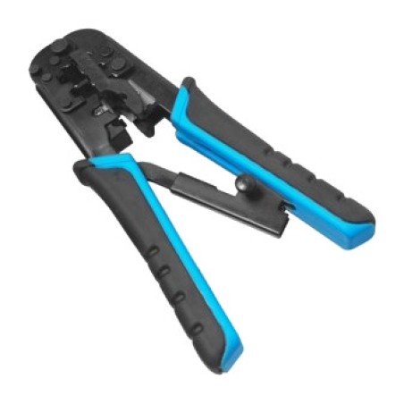 tenaza crimpadora con corte y pelado para conectores modulares rj11 rj12 rj45 8p8c