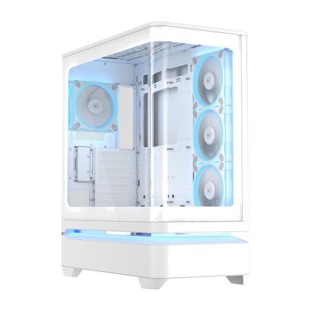tour de pc semi-tour atx panoramique avec quatre ventilateurs prime ap304 argb-420mm-gpu