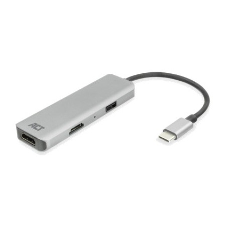 adaptador multipuerto usb-c a doble hdmi y usb-a ac7013 4k