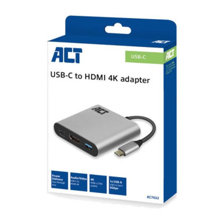 ACT CONNECTIVITY Adattatore multiporta da USB-C a HDMI e