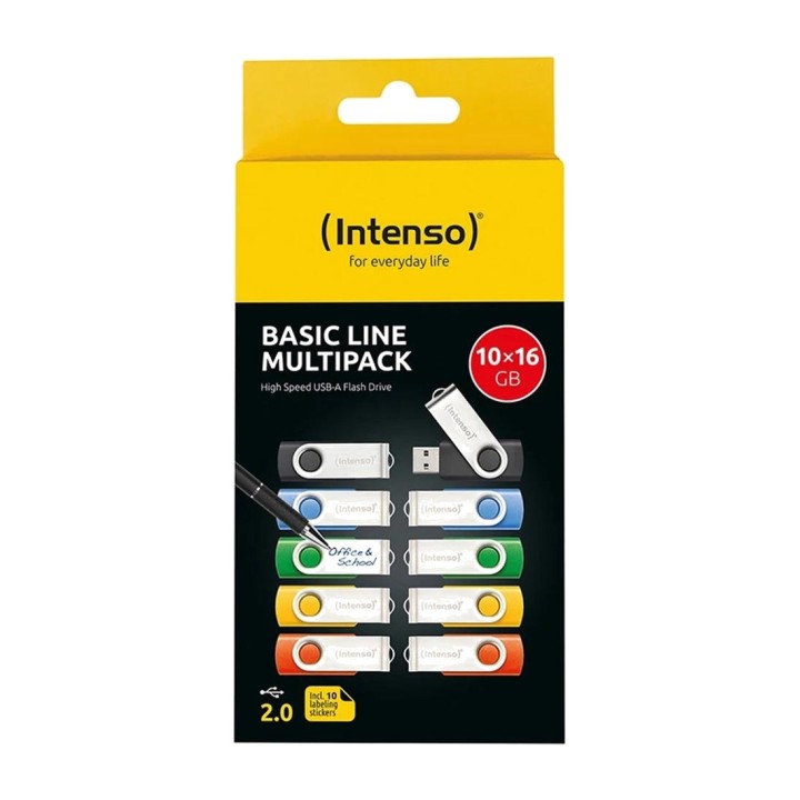 INTENSO Lot de 10 clés USB 2.0 avec capuchon pivotant