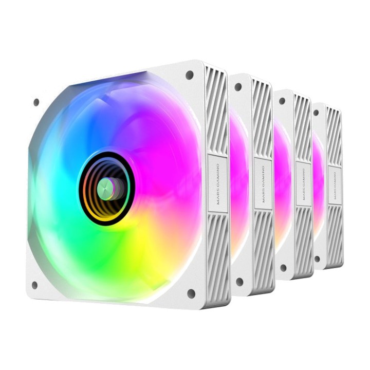 MARS GAMING PC case fan kit with 4 fans, hub and remote