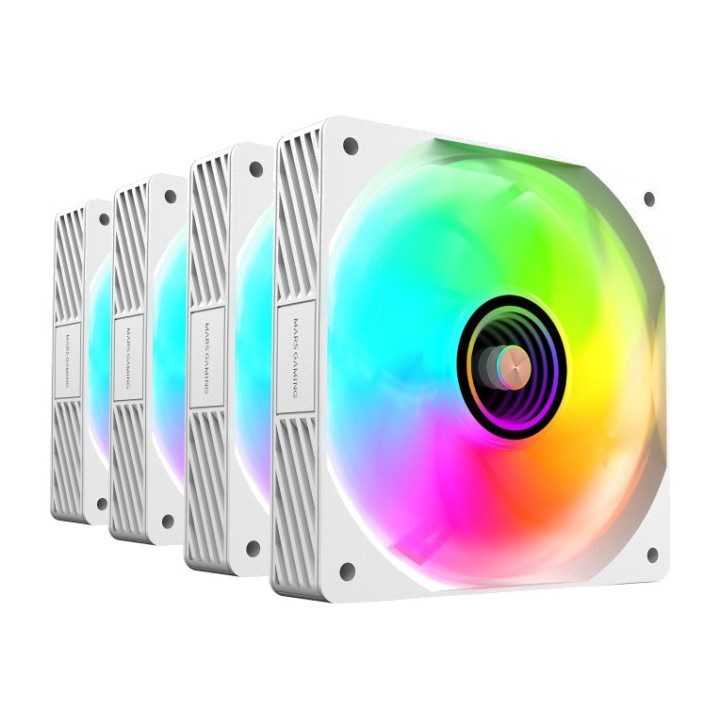 MARS GAMING Kit de 4 ventiladores caja PC con hub y mando a