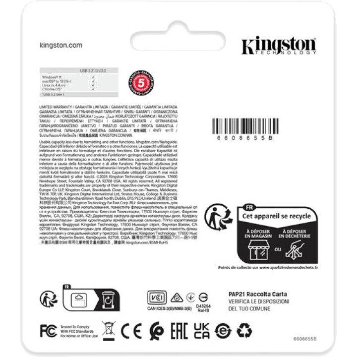 KINGSTON USB-3.2-Metallstick mit Schlüsselring
