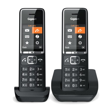 dect cordless landline phone with 2 handsets comfort-550 duo