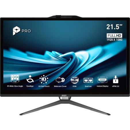 ordinateur tout-en-un tactile de 21,5 pouces avec windows 11 professionnel pro ap222t pentium-g7400 8gb 128gb-ssd