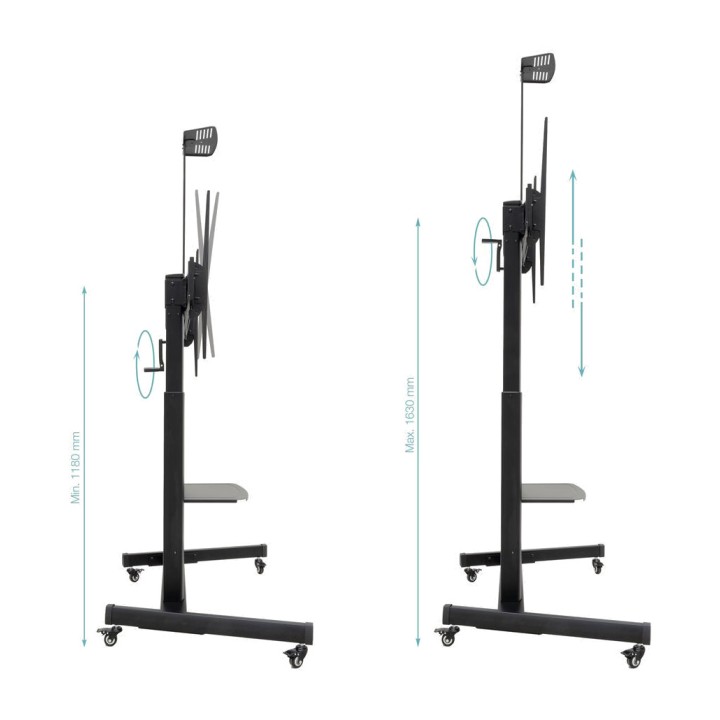 TOOQ Floor stand with wheels and crank-adjustable height