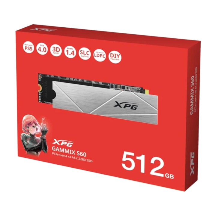 ADATA M.2-NVMe-SSD mit Kühlkörper XPG-GAMMIX S60 512GB-PCIE