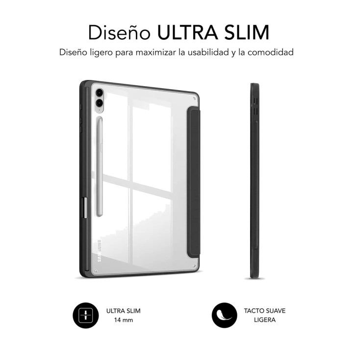 SUBBLIM Funda antigolpes con trasera transparente para tablet CLEAR-SHOCK-CASE GALAXY-TAB S9+/FE+ 12.4" DSP0000024078