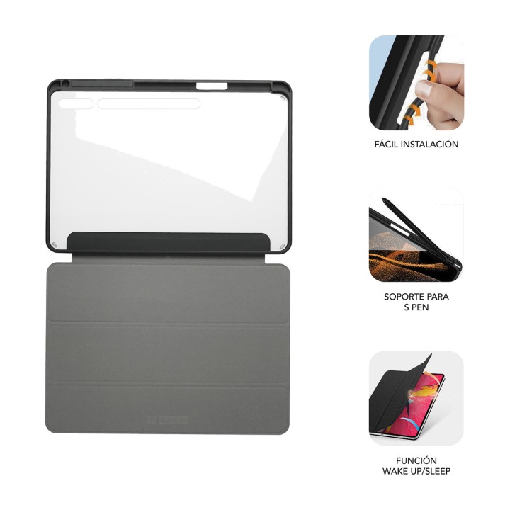 SUBBLIM Funda antigolpes con trasera transparente para tablet CLEAR-SHOCK-CASE GALAXY-TAB S9+/FE+ 12.4" DSP0000024078