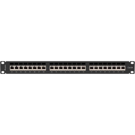 patch panel schermato a 24 porte 19" 1u cat6a ftp ppsa-1024-b