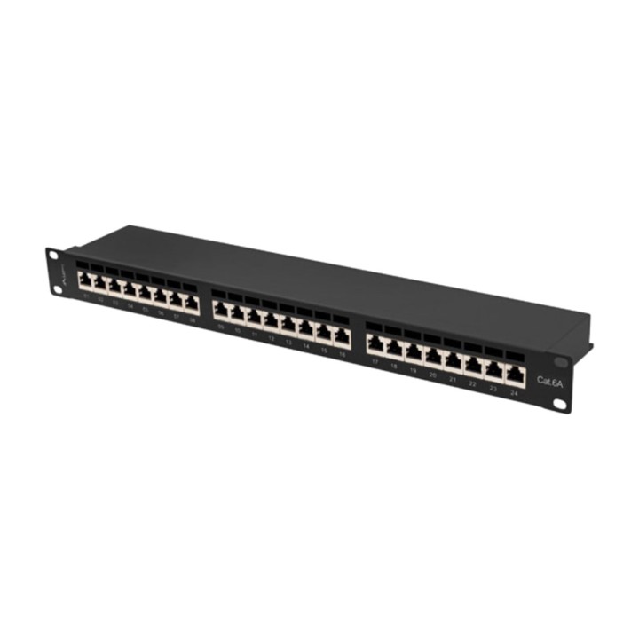 LANBERG Patch panel schermato a 24 porte 19" 1U CAT6A FTP