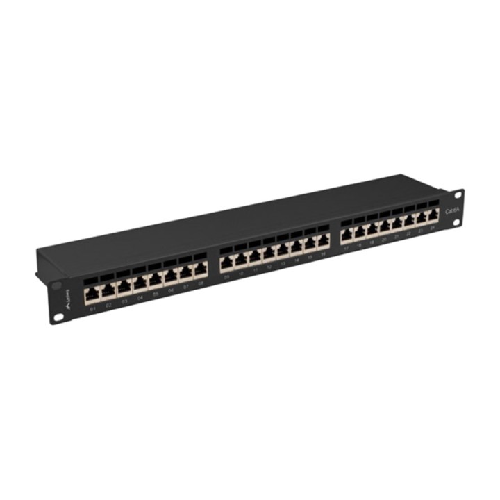 LANBERG Patch panel apantallado de 24 puertos 19" 1U CAT6A