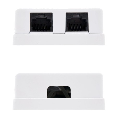 roseta de superficie con 2 tomas rj45 hembra cat6 utp