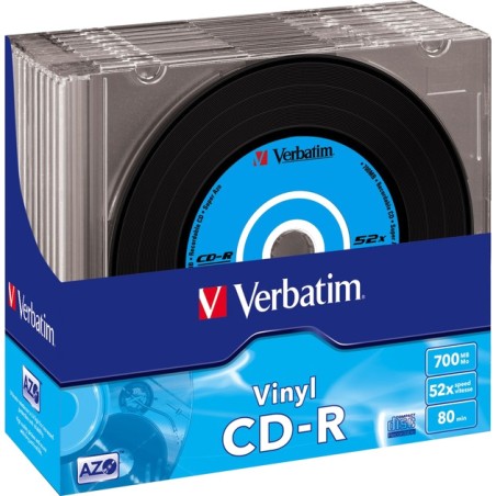 discos compactos grabables cd-r-azo data-vinyl 700mb 52x 10 uds 43426