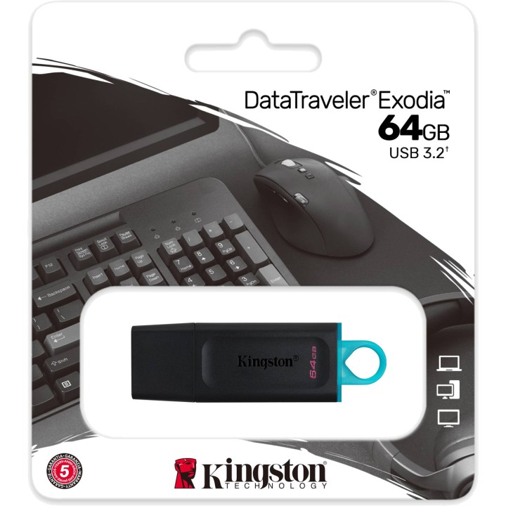 KINGSTON Clé USB avec capuchon et anneau porte-clés