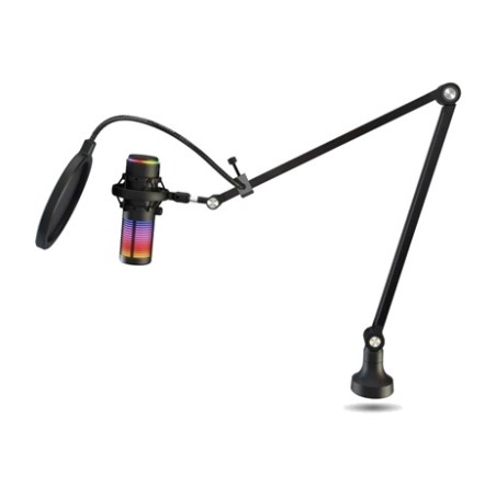 kit de micrófono de condensador para streaming con iluminación kaze-pro-rgb
