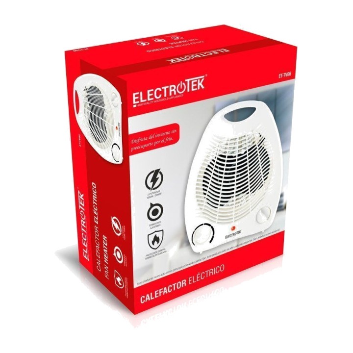 ELECTROTEK Calefactor termoventilador portátil con asa y