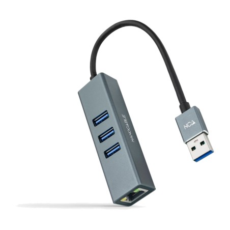 hub usb-a com adaptador de rede ethernet gigabit e três portas 3.0 rj45 15 cm