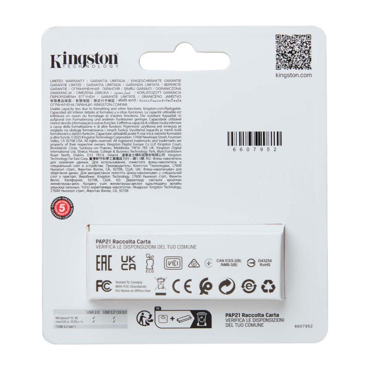 KINGSTON Pen drive USB 3.2 com design rotativo