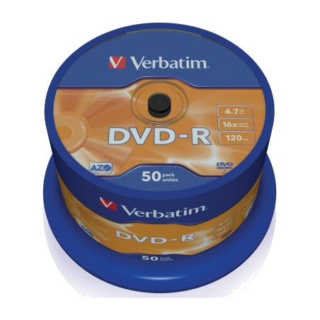 recordable blank discs dvd-r-matt-silver 4.7gb 16x 50 uds