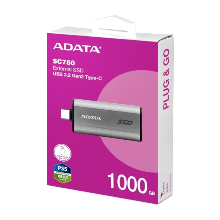 ADATA SSD esterno portatile SC750 1TB-USB-C 3.2 GEN 2