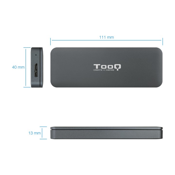 TOOQ Aluminium external enclosure for SSD M.2 SATA TQE-2281G