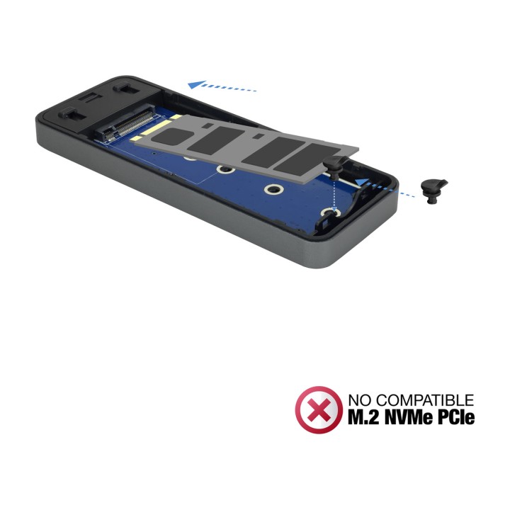 TOOQ Externes Aluminiumgehäuse für SSD M.2 SATA TQE-2281G