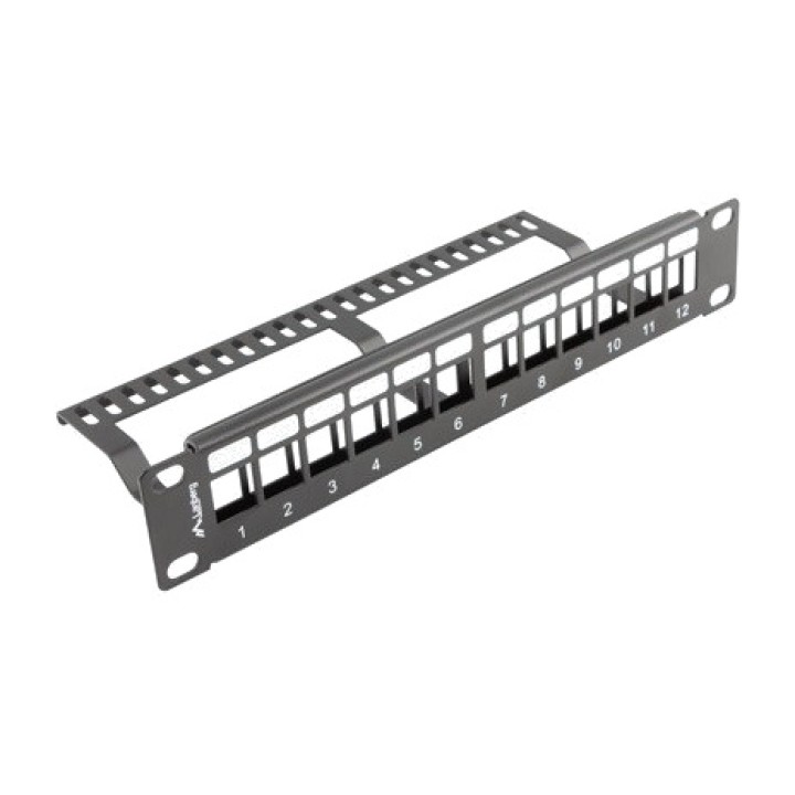 LANBERG Patch panel vuoto a 12 porte per moduli keystone 10"