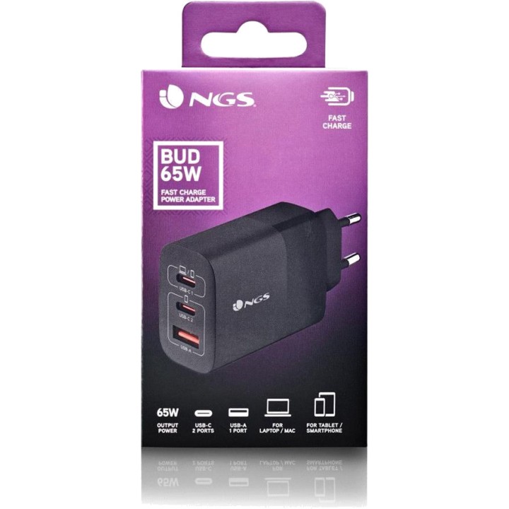 NGS Cargador de pared GaN con carga rápida BUD65W 65W
