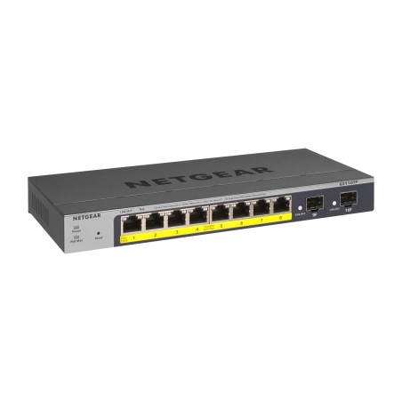 switch gestionable inteligente con 8 puertos gigabit poe y 2 sfp gs110tp 55w