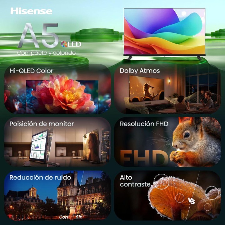 HISENSE QLED Full HD Smart TV-fjernsyn 40A5S 40"