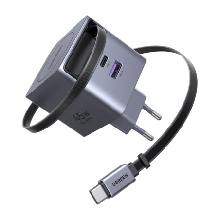 gan wall charger with three usb ports x614 45w 2c+1a