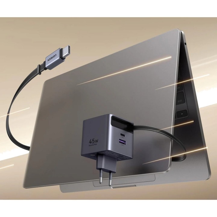 UGREEN GaN-vægoplader med 3 USB-porte X614 45W 2C+1A