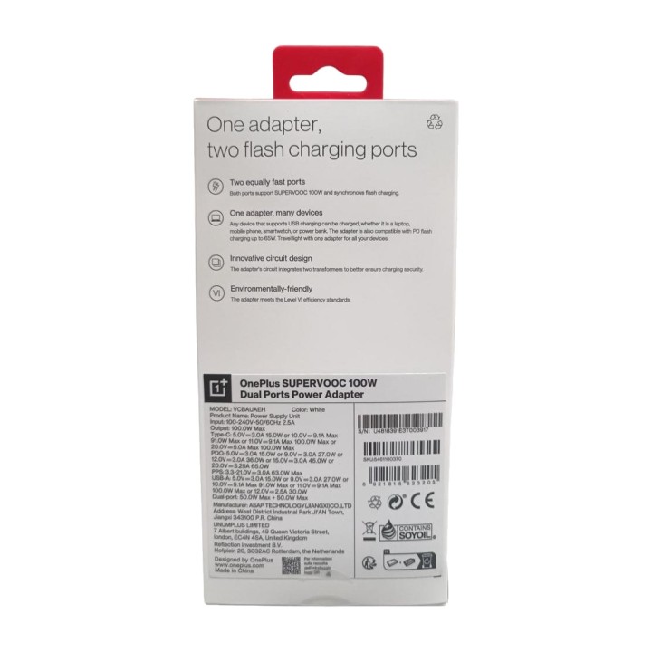 ONEPLUS Cargador rápido de pared con dos puertos USB tipo C