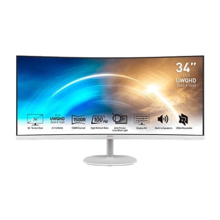 monitor curvo panorámico de 34 pulgadas con altavoces pro mp341cqw uwqhd 100hz